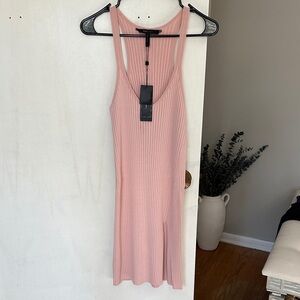 NWT BCBGMAXAZRIA Ribbed Racerback V-neck “Miri” Dress- Size Small